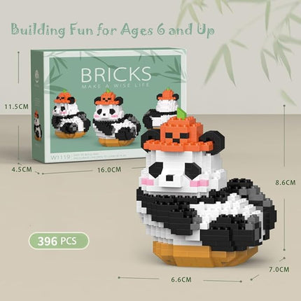 Mini Building Blocks 3D Building Toy Panda, Mini Blocks Building Sets, Ideal Gift for Birthdays, Christmas (6 Sets with 2502 PCS)