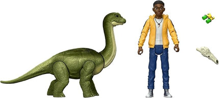 Jurassic World Camp Cretaceous Darius and Baby Brachiosaurus Human and Dino Pack with 2 Action Figures and 2 Accessories, Toy Gift Set and Collectible