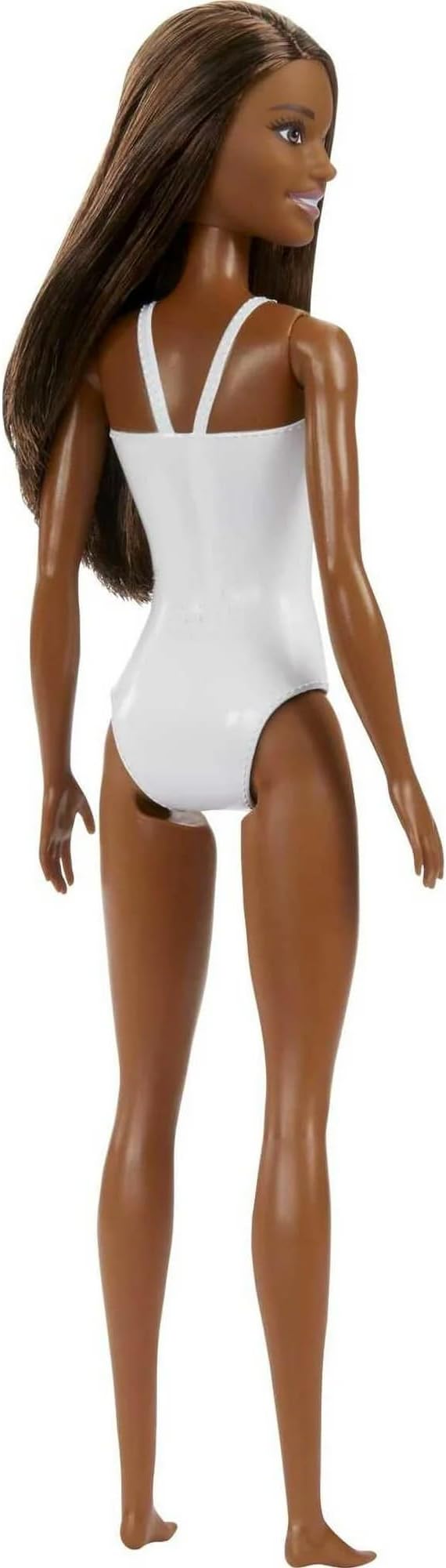 Barbie Doll with Beach Theme in American Flag Stars and Stripes Swimsuit, Brunette