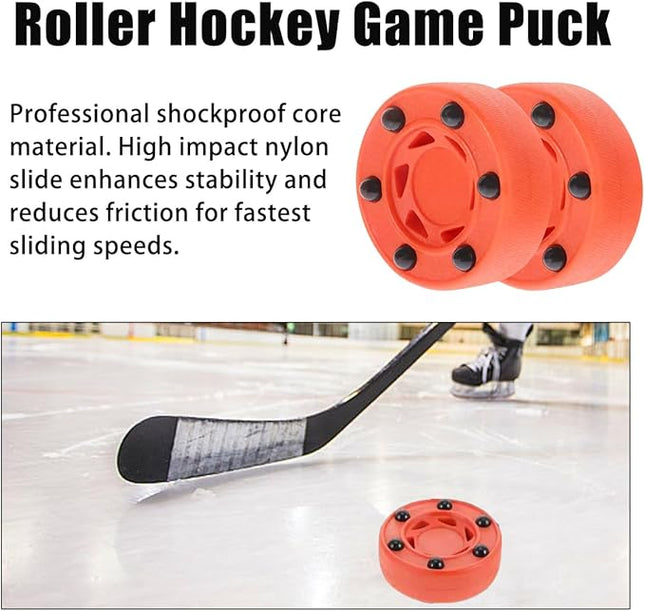 ZLY 2PCS Inline Roller Hockey Puck,Ice Hockey Pucks,Roller Hockeys Game Puck for Indoor and Smooth Outdoor Courts