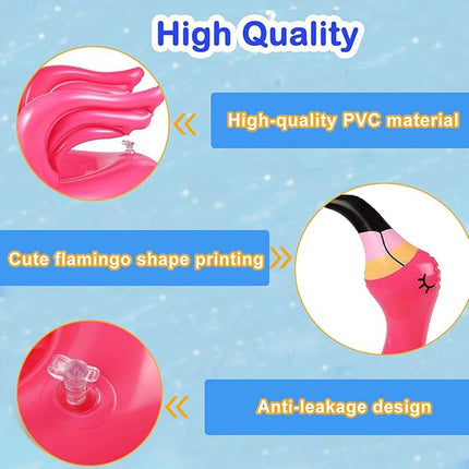Camlinbo 15 Pcs Inflatable Flamingo Pool Toys Ring Toss Pool Game, Flamingos Luau Party Decor Hawaiian Beach Toys Carnival Outdoor Luau Party Games Supplies for Adults Family