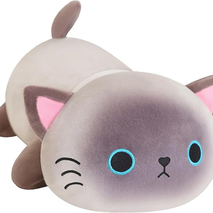 SQEQE Weighted Siamese Cat Plush, Weighted Siamese Cat Stuffed Animal, Cute Plushies Soft Pillow Toy Gift for Kids Adults 9.8 Inch, 0.8 Lbs