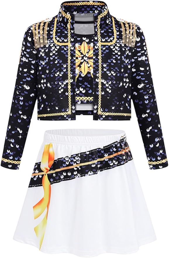 Girls Demon Pop Singer Hunters Costume 3-14 Years Stage Dance Idol Cosplay Outfit, Kids Halloween Costumes