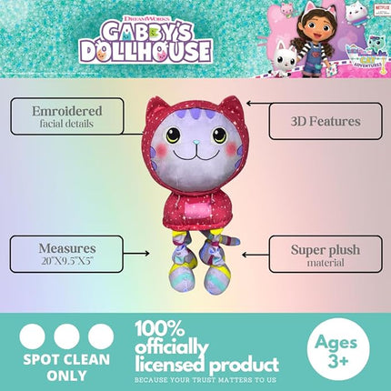 Franco DreamWorks Gabby's Dollhouse DJ Catnip Bedding Super Soft Plush Cuddle Pillow Buddy, (Officially Licensed Product)