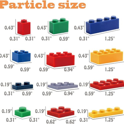 1100 Pieces Building Blocks, Compatible with All Major Brands, Classic Bulk Blocks, Includes Wheels, Door, Window, Street Lights