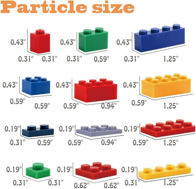 1100 Pieces Building Blocks, Compatible with All Major Brands, Classic Bulk Blocks, Includes Wheels, Door, Window, Street Lights