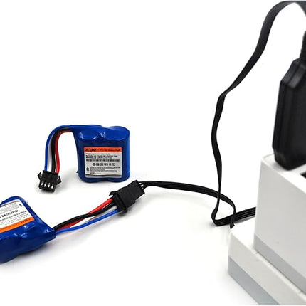 (4-Pack) 7.4V 600mAh Li-ion Battery with SM-4P Plug and USB Charger for UDI001 UDI008 RC Boats, Compatible with URGENEX Remote Control Watercraft Models