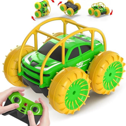 MaxTronic Amphibious Remote Control Car,Rechargeable RC Cars Toy 360° Flips Rotation Stunt Crawler 15KM/H 4WD All Terrain Outdoor Indoor Toy for Kids Boys Girls 3-12