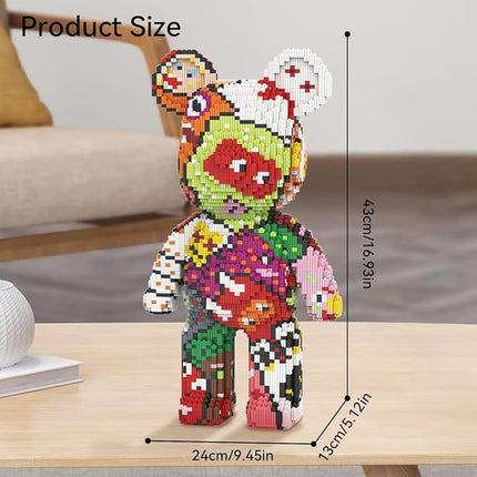 DAHONPA Graffiti Bear Micro Building Blocks Set (6950 Pieces), Gift for Adults and Kids
