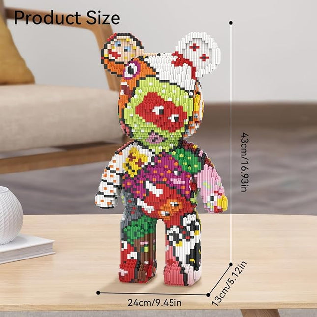 DAHONPA Graffiti Bear Micro Building Blocks Set (6950 Pieces), Gift for Adults and Kids