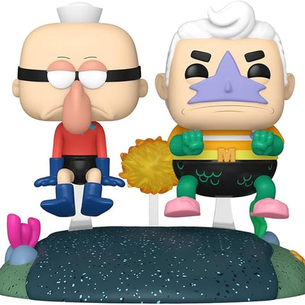 Funko POP Rides Deluxe: Spongebob Squarepants - Mermaid Man & Barnacle Boy with Invisible Car - Amazon Exclusive - Collectable Vinyl Figure - Gift Idea - Official Merchandise