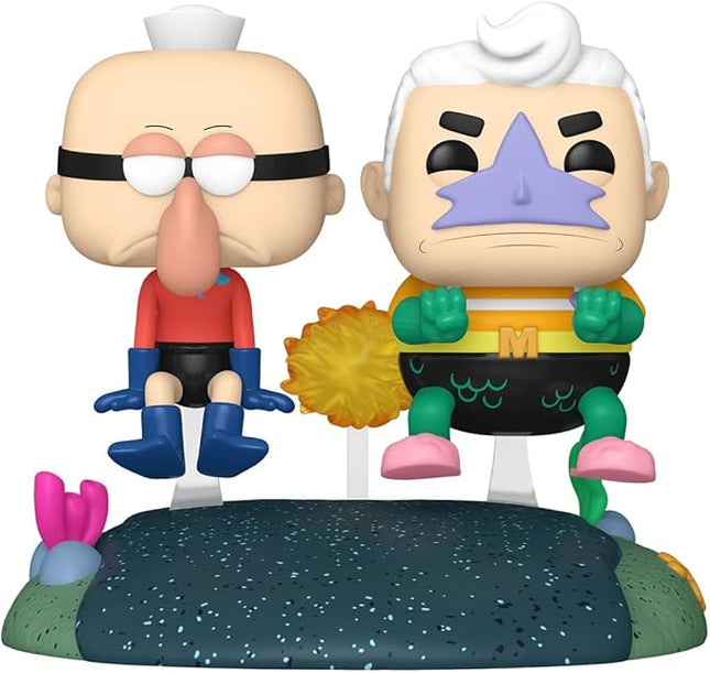 Funko POP Rides Deluxe: Spongebob Squarepants - Mermaid Man & Barnacle Boy with Invisible Car - Amazon Exclusive - Collectable Vinyl Figure - Gift Idea - Official Merchandise