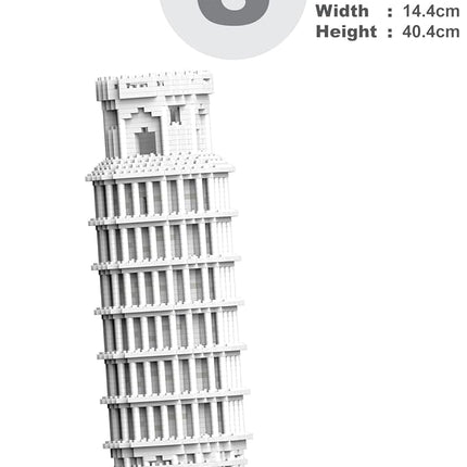JEKCA Leaning Tower of Pisa 01S | Architecture Plastic Building Blocks | Age 14+