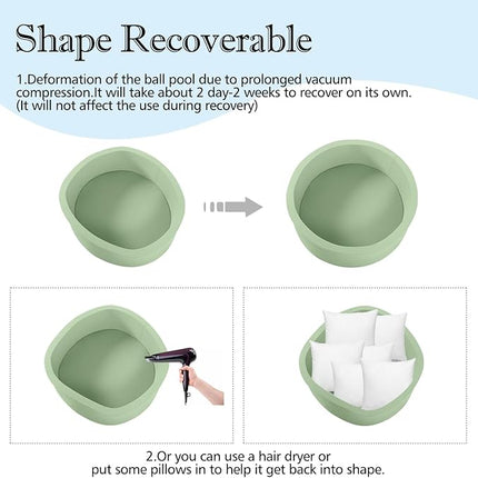 Foam Ball Pit for Toddlers, 35.4"x 11.8" Kids Ball Pit, Soft Round Baby Ball Pool, Ideal Gift for Girls and Boys, Indoor and Outdoor Game(Green, NO Balls)