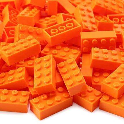 Feleph Classic 2x4 Bricks Orange 320 Pieces Parts Building Kits Creative Play Set Basic Blocks Toy Accessories Compatible with 3001 Major Brands (Orange)