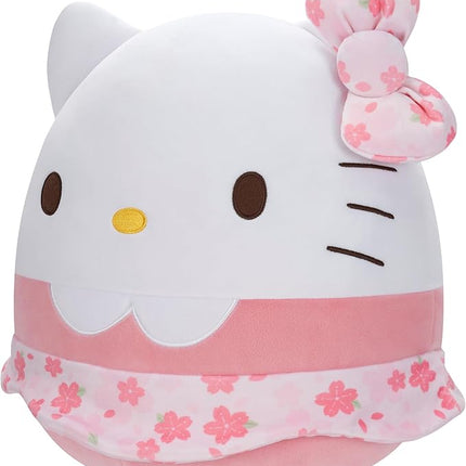 Squishmallows Original Sanrio 14-Inch Hello Kitty Floral Dress and Bow Plush - Medium-Sized Ultrasoft Official Jazwares Plush