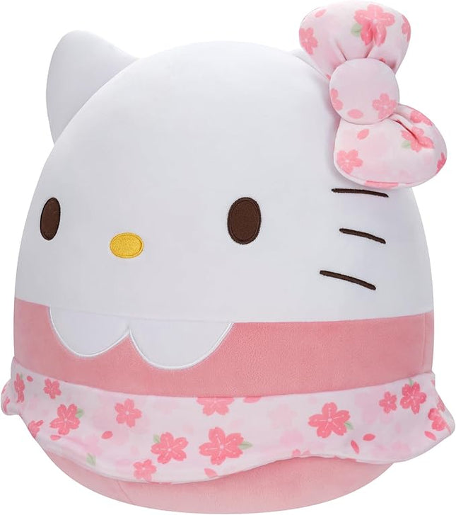 Squishmallows Original Sanrio 14-Inch Hello Kitty Floral Dress and Bow Plush - Medium-Sized Ultrasoft Official Jazwares Plush