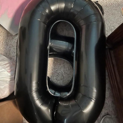 Smlpuame 40 inch Number Balloon 0-9 Black Large Number 0 Balloons,Digital Balloons for Birthday Party Celebration Decorations Supplies, Helium Foil Number Balloons for Wedding Anniversary