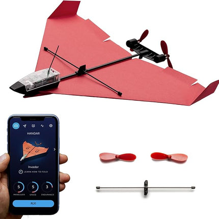 POWERUP 4.0 The Next-Generation Smartphone Controlled Paper Airplane Kit, RC Controlled. Easy to Fly with Autopilot & Gyro Stabilizer. for Hobbyists, Pilots, Tinkerers.
