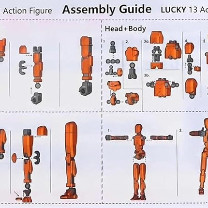 T13 Action Figure Titan 13 3D Printed Action Figure Lucky 13 Dummy 13 with Nipper