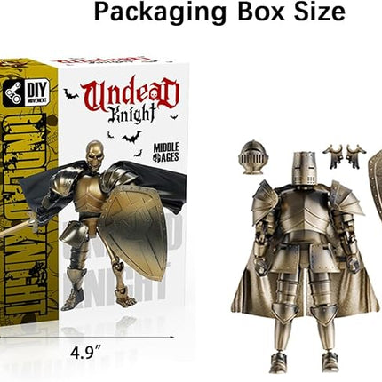 Medieval Action Figures,Knight Armor Action Figure,Multi-Jointed Movable Robot Mannequin T13,Dummy 13 Action Figure(Assembly Required) (A-Golden)