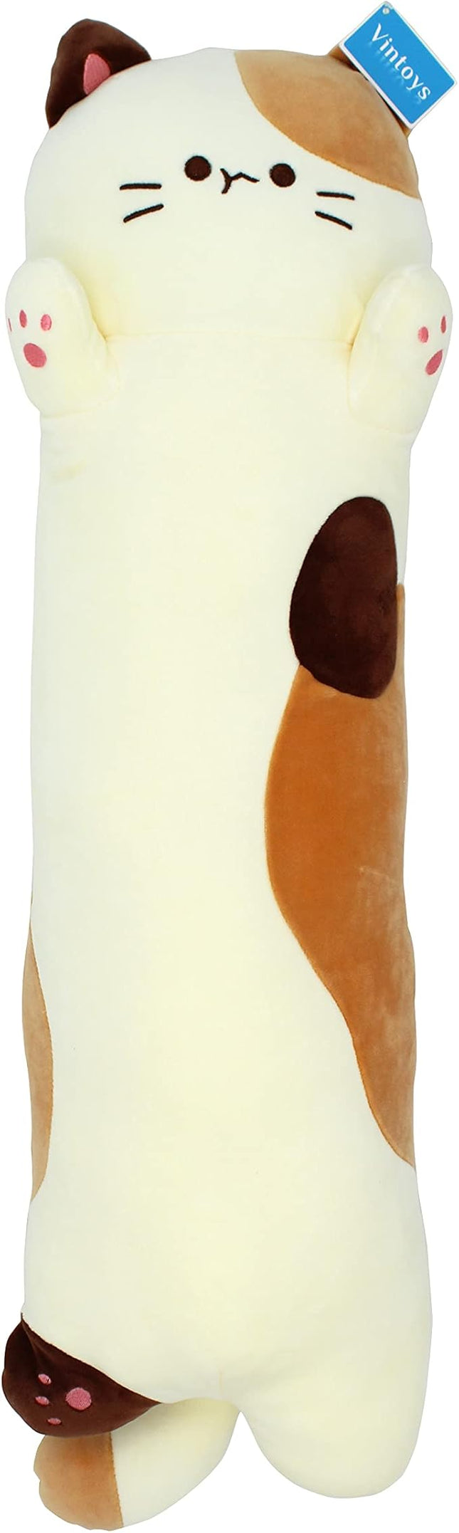 Very Soft Cat Long Hugging Pillow Plush Kitten Kitty Stuffed Animals Milky White 26"