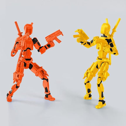 T13 Action Figure (Assembly Completed) Titan 13 Dummy 13 Action Figure Robot 13 Figure 3D Printed Articulated Multi-Jointed Movable Robot Model (2 Pack-G)