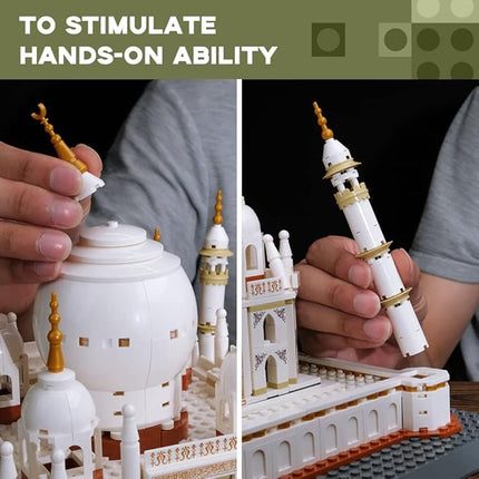 ArtorBricks Architectural Taj Mahal Large Collection Building Set Model Kit and Gift for Adults (1503 Pieces)