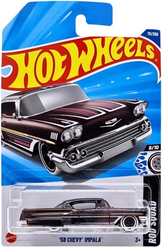 Hot Wheels '58 Chevy Impala, Rod Squad Series 8/10, Die-Cast Car 111/250