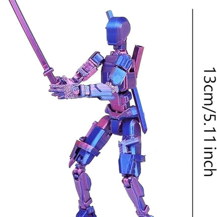 T13 Action Figure (Assembly Completed) Titan 13 Dummy 13 Action Figure Robot 13 Figure 3D Printed Articulated Multi-Jointed Movable Robot Model (2 Pack-B)