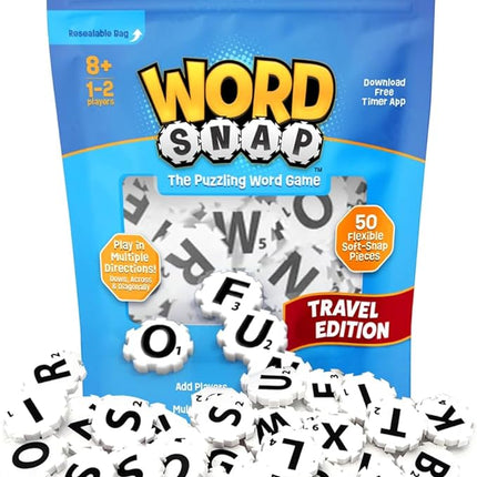 Word Strategy Game Travel Edition, Word Puzzle for Adults, Family, and Kids, Fun Game for Ages 8+, Travel Size, 1-2 Players