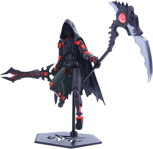 T13 Action Figure (Assembly Completed) Titan 13 Dummy 13 Action Figure Robot 13 Dummy 13 Figure 3D Printed Articulated Multi-Jointed Movable Robot Model (Grim Reaper-Red)