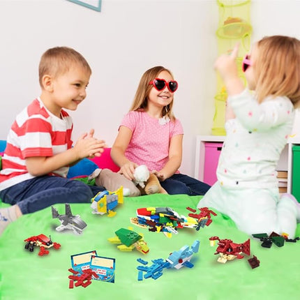 WODMAZ Valentines Day Cards with Sea Animal Building Blocks, 24 Packs Valentine Gift Ocean Building Toys Set for Kids Classroom Party Favor, Valentine Gift Exchange, Valentine’s Greeting Cards