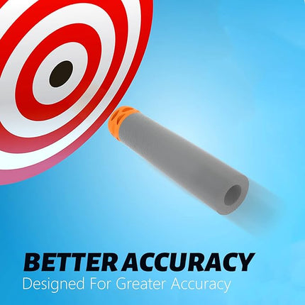 EKIND 100 Pcs Waffles Darts Refill Pack Foam Bullet Compatible for NERF N-Strike Series Blaster (Gray)