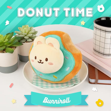 Anirollz Bunniroll Plush in Donut Ring Outfitz – Kawaii Stuffed Animal with Removable Costume – Cute Squishy Plush Toy Gift for Girls & Kids