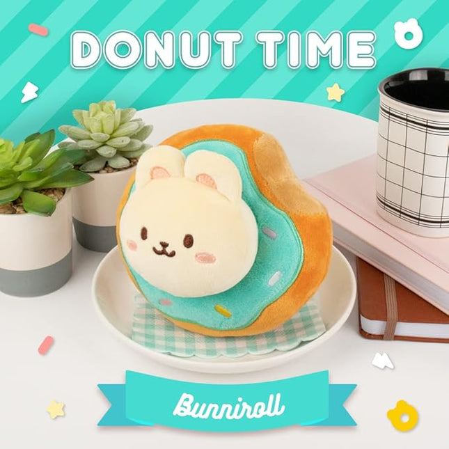 Anirollz Bunniroll Plush in Donut Ring Outfitz – Kawaii Stuffed Animal with Removable Costume – Cute Squishy Plush Toy Gift for Girls & Kids