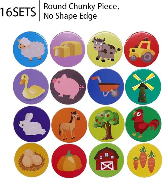 KiDEPOCH Memory Match Game – 16 Matching Pairs Preschool Memory Games Featuring Barnyard Element, Non Toxic Educational Memory Matching Game, Perfect for Kids, Toddlers, 3 Year Old or Up