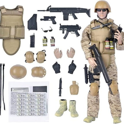 7Buy 12in Special Forces Action Figures Soldiers Toys 1:6 Scale for Children Kids Boys Age 8 10 12 14
