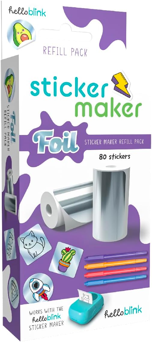 Ceaco Hello Blink - Sticker Maker - Refill Pack with 80 Foil Stickers - Children Ages 8+