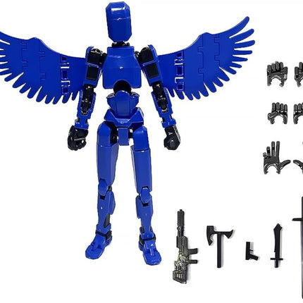 WEAREWE 13 Action Figures Se13 Action Figure with Wing Multi-Jointed Movable Toy for Kids(DIY Wing-Blue)