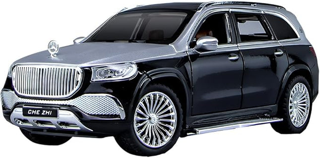 1/24 Scale Benz GLS600 SUV Toy Car, Zinc Alloy Diecast Car Model with Sound Light and Pull Back Function, Collectible Children's Toy Vehicles for Boys Adults Gift