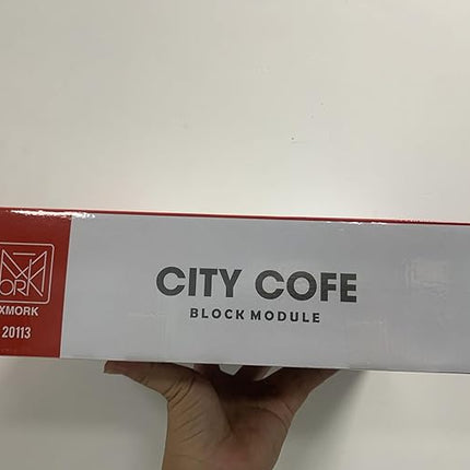 City Cafe Architecture Building Kit with LED Lights,3 Levels City Cafe Model Building Blocks Toy,for 12+Age Teen,Adult（1443 Pieces）