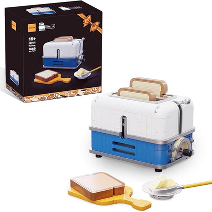 Retro Toaster Building Set for Adult, Vintage Toaster Building Kit, Nostalgic Gift for Fans of Retro Toaster and Retro Décor, Toaster Building Bricks Model Compatible with Lego