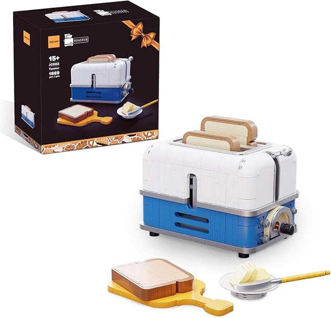 Retro Toaster Building Set for Adult, Vintage Toaster Building Kit, Nostalgic Gift for Fans of Retro Toaster and Retro Décor, Toaster Building Bricks Model Compatible with Lego