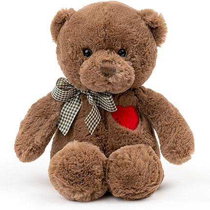 15”Teddy Bear with Heart Cute Brown Teddy Bear Stuffed Animals for Valentines Day Soft Stuffed Bear Plush Bear Plushie Toys Gifts for Girlfriend Boyfriend Kid.