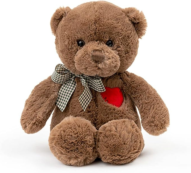 15”Teddy Bear with Heart Cute Brown Teddy Bear Stuffed Animals for Valentines Day Soft Stuffed Bear Plush Bear Plushie Toys Gifts for Girlfriend Boyfriend Kid.