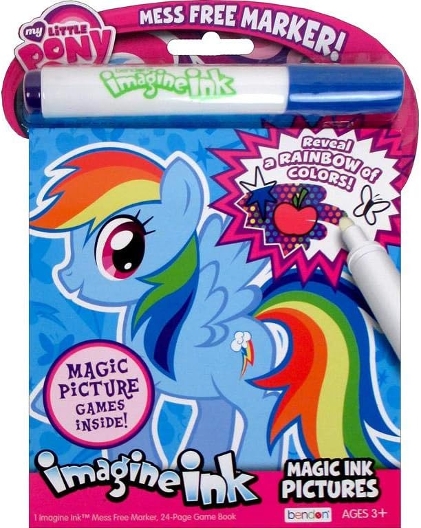 My Little Pony Rainbow Dash 20-Page Imagine Ink Magic Ink Pictures with 1 Mess Free Marker Bendon Hasbro 26014