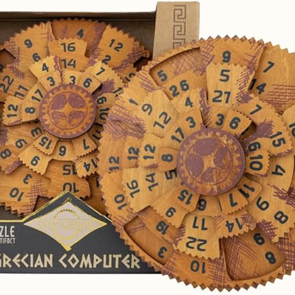 Project Genius Grecian Computer Mechanical Math Puzzle, Wooden Brainteaser Gift for History Buffs and Smart Kids, Teens, and Adults - True Genius Series Inspired by The Ancient Antikythera Mechanism