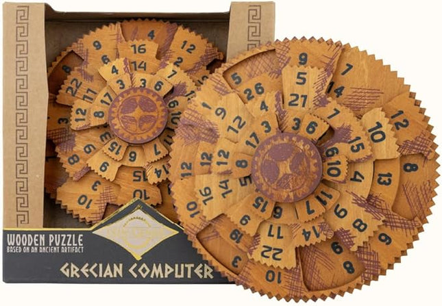Project Genius Grecian Computer Mechanical Math Puzzle, Wooden Brainteaser Gift for History Buffs and Smart Kids, Teens, and Adults - True Genius Series Inspired by The Ancient Antikythera Mechanism