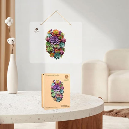 delobil Puzzles for Adults 1000 Pieces with Puzzle Saver - Succulent Wooden Puzzle Unique Liberty Adult Jigsaw Puzzles Brain Teaser Family Game Gift 28.1'' x17.3''